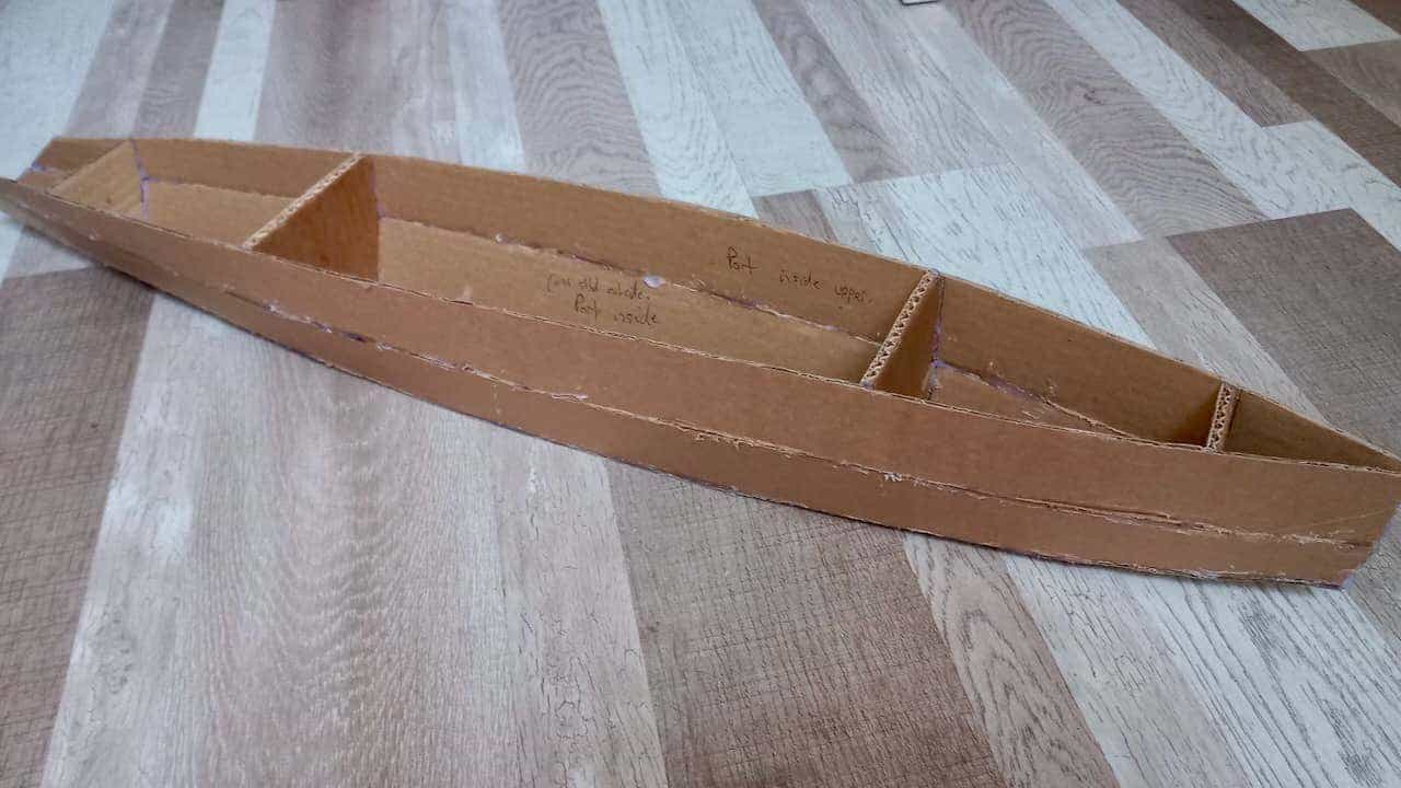 Cardboard model boat