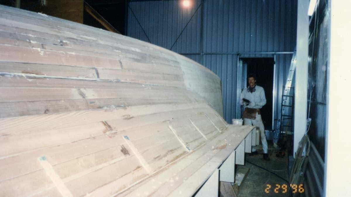 Starboard hull planking