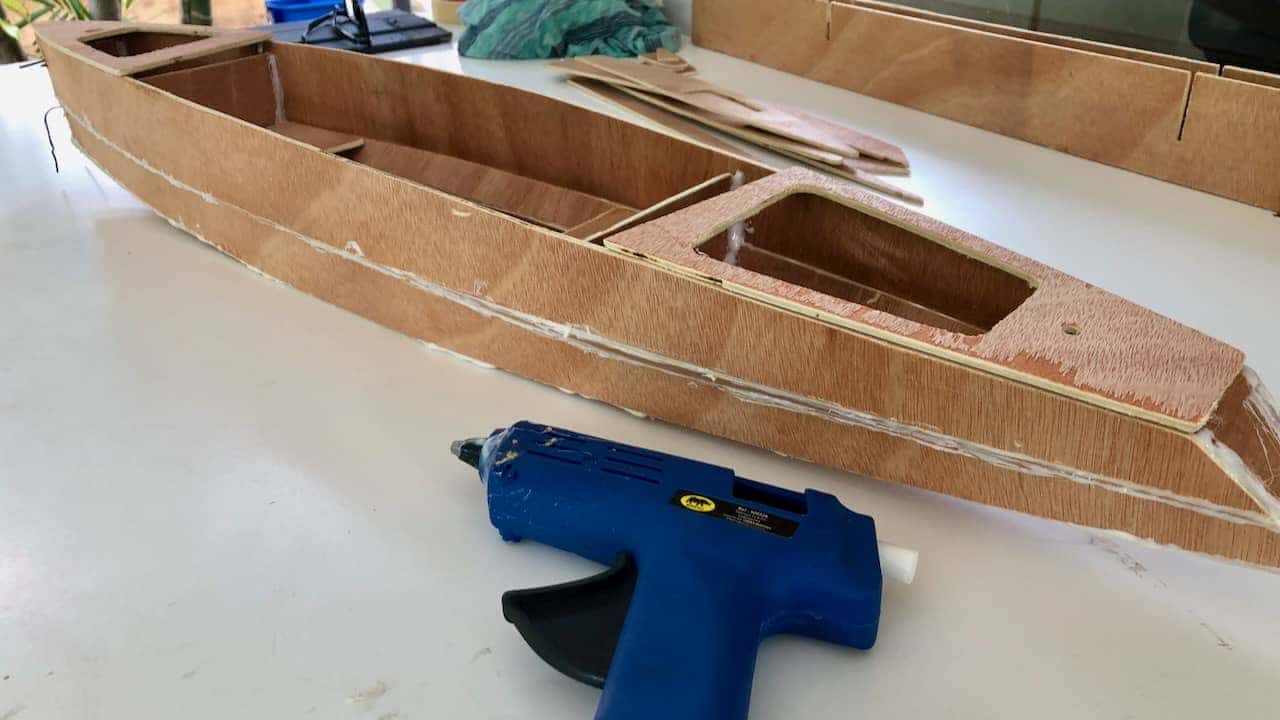 Hull lower side panels attached